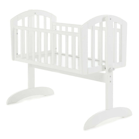 Obaby Sophie Swinging Crib - White, showing the crib without a mattress