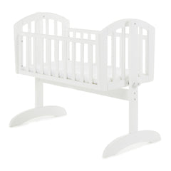 Obaby Sophie Swinging Crib (White) - shown here with a mattress