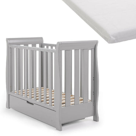 Obaby Stamford Space Saver Cot With FOAM Mattress Warm Grey