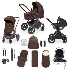 Ickle Bubba Stomp Luxe Elements 15 Piece Travel System - Chestnut - included items
