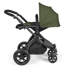 Ickle Bubba Stomp LUXE Pushchair parent-facing - Black/Woodland/Black