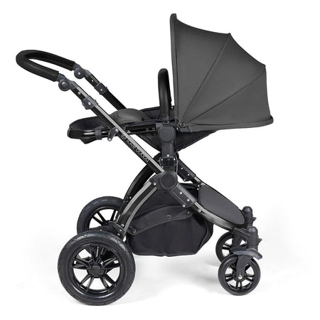 Ickle Bubba Stomp LUXE Pushchair parent facing Black/Charcoal Grey/Black