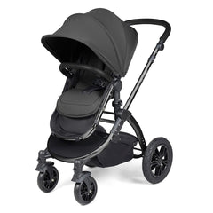Ickle Bubba Stomp LUXE Pushchair world facing Black/Charcoal Grey/Black 