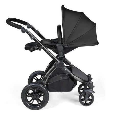 Ickle Bubba Stomp LUXE Pushchair parent-facing - Black/Midnight/Black