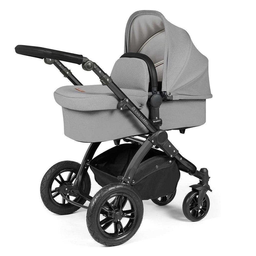 Ickle Bubba Stomp LUXE Pram - Black/Pearl Grey/Black