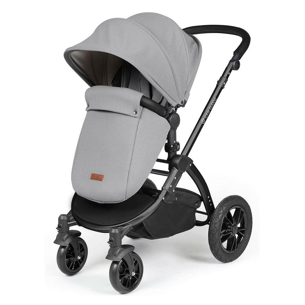 Ickle Bubba Stomp LUXE Pushchair forward-facing with footmuff - Black/Pearl Grey/Black