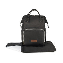 Ickle Bubba Stomp LUXE Travel System - Black/Woodland/Black - showing the included rucksack changing bag with changing mat