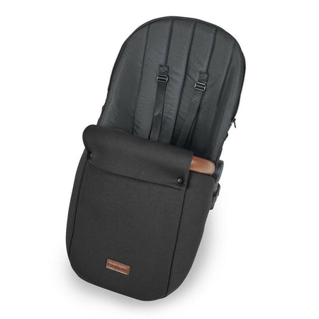 Ickle Bubba Stomp LUXE Travel System - Bronze/Midnight/Tan - showing the included matching footmuff