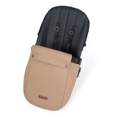 Ickle Bubba Stomp LUXE Travel System - Silver/Desert/Black - showing the included matching footmuff