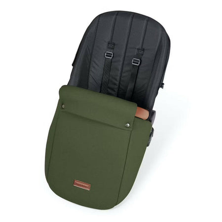 Ickle Bubba Stomp LUXE Travel System - Bronze/Woodland/Tan - showing the included matching footmuff