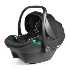 Ickle Bubba Stomp LUXE Travel System with Stratus Car Seat & ISOFIX Base (Black/Midnight/Tan) - showing the included Ickle Bubba Stratus i-Size Car Seat
