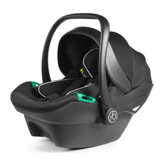 Ickle Bubba Stomp LUXE Travel System with Stratus Car Seat & ISOFIX Base (Black/Woodland/Black) - showing the included Ickle Bubba Stratus i-Size Car Seat