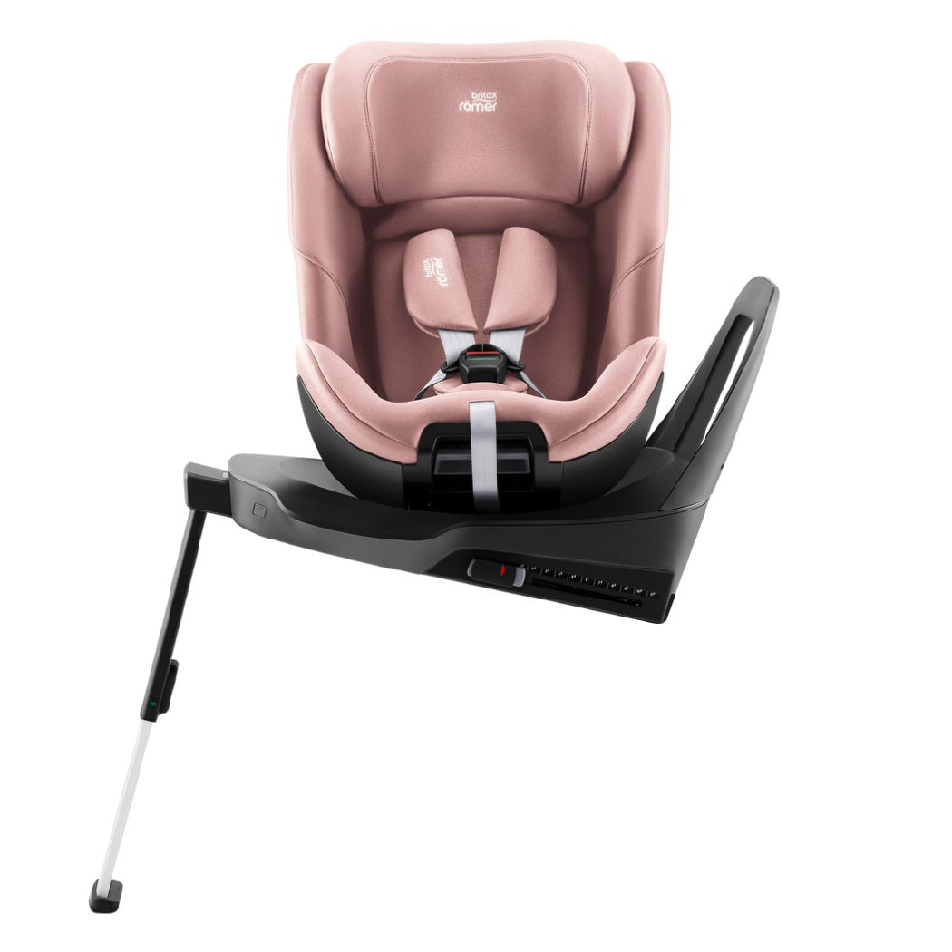 Britax Swivel 2 i-Size Car Seat - Dusty Rose - rotated towards door opening with extending support leg