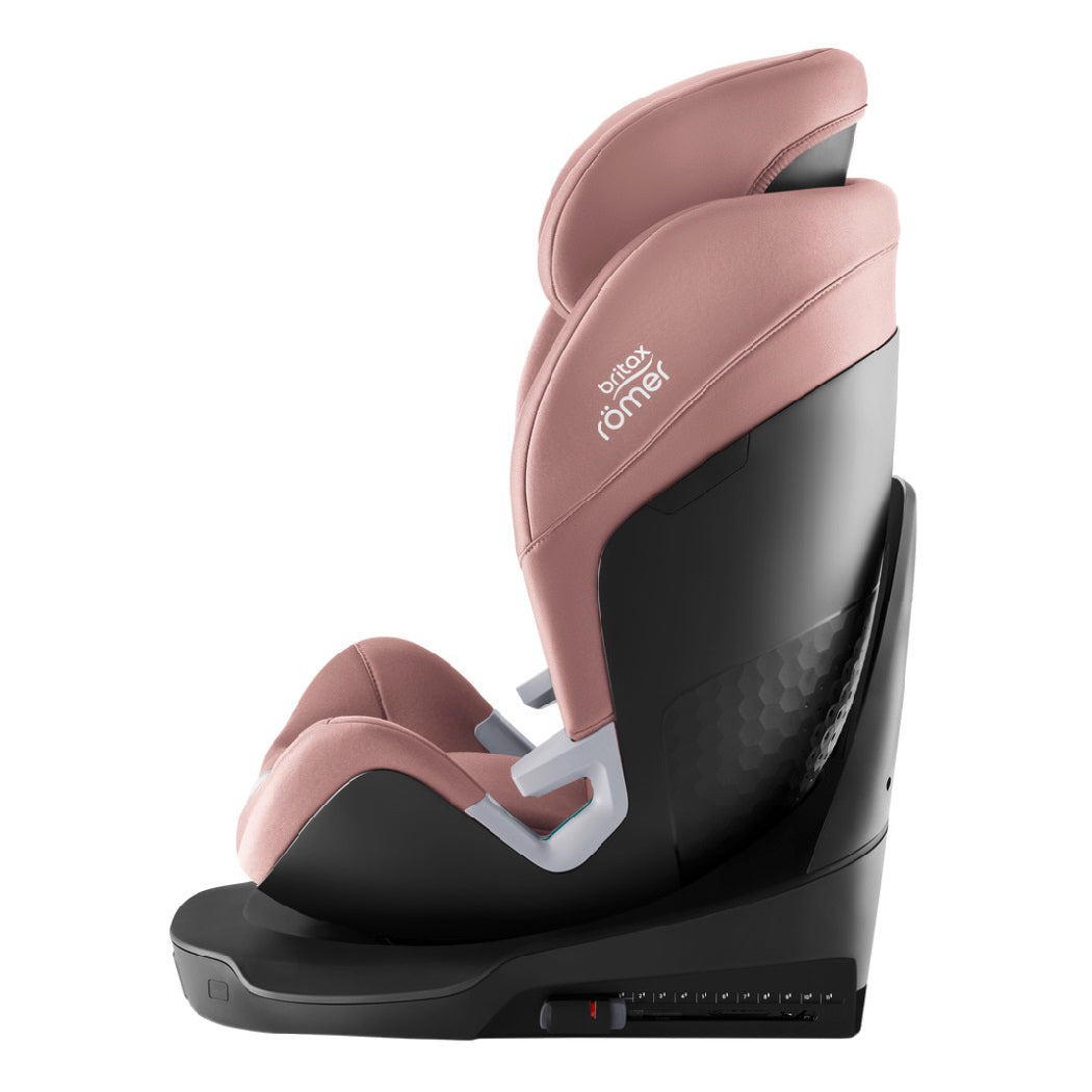 Britax Swivel 2 i-Size Car Seat - Dusty Rose - side view, forward-facing high-back booster seat