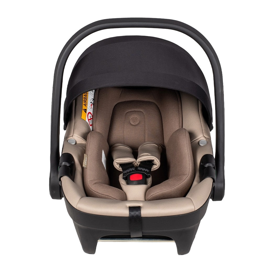 Venicci Tiago 2 360 i-Size Car Seat - Beige - front with newborn insert