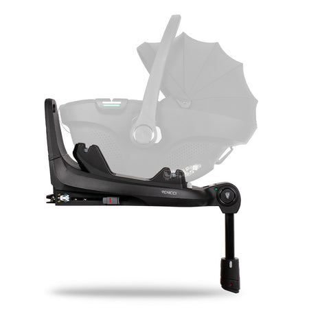 Venicci Tiago 360 i-Size car seat in Black fitted to ISOFIX base