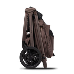 Venicci Tila Pushchair - Noce - side view folded with carrycot