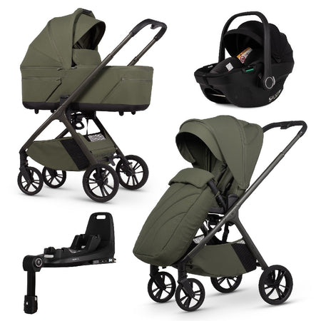 Venicci Tila - Olive - Ultimate Travel System with Tiago i-Size Car Seat & 360 ISOFIX Base