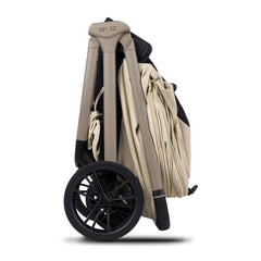 Venicci Tila Pushchair - Sabbia - side view folded with carrycot