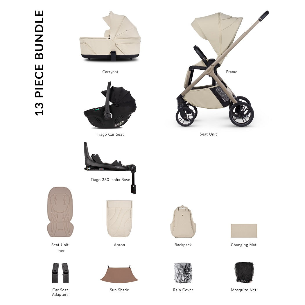 Venicci Tila Luxury Travel System - Sabbia - included items