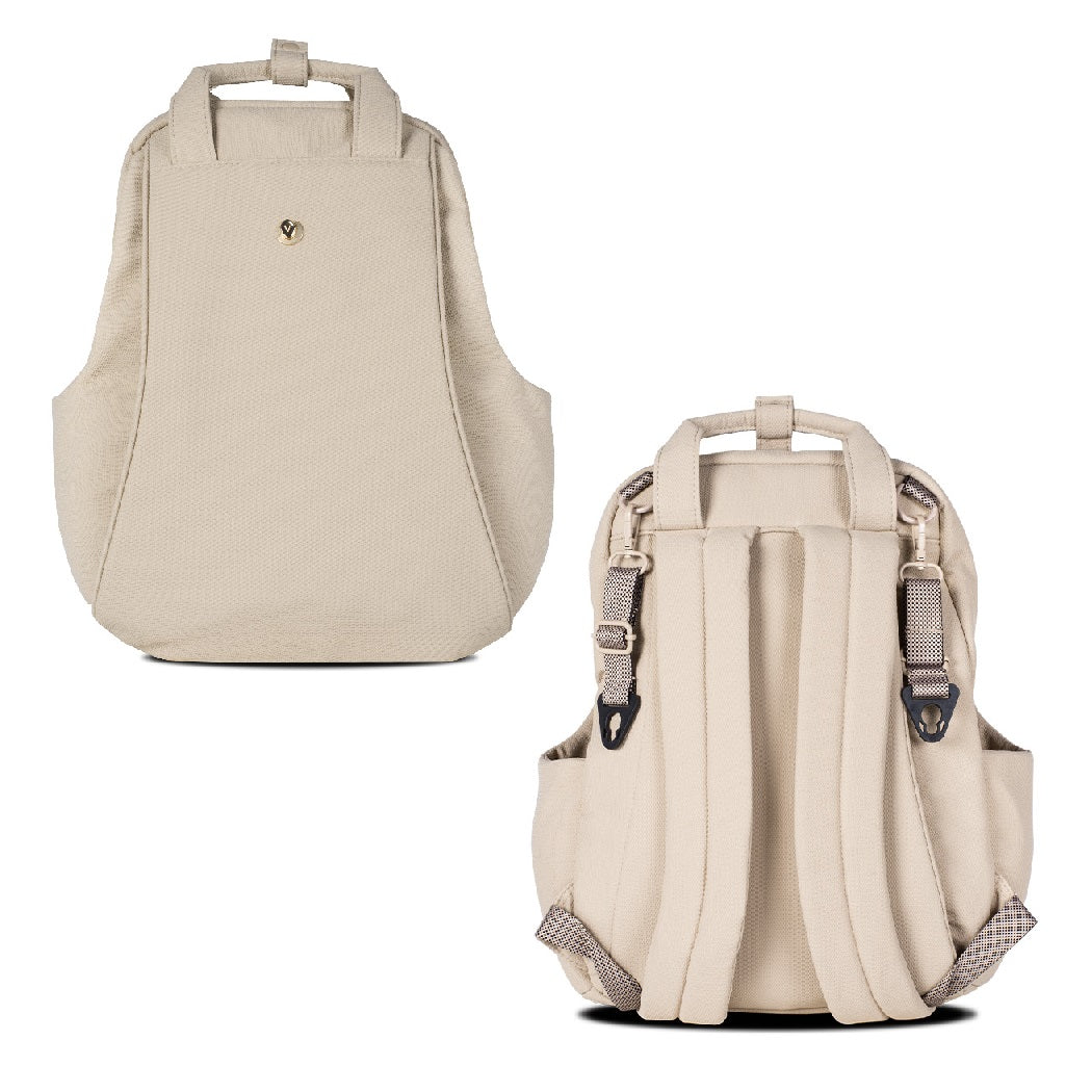 Venicci Tila Changing Backpack - Sabbia - front and rear views