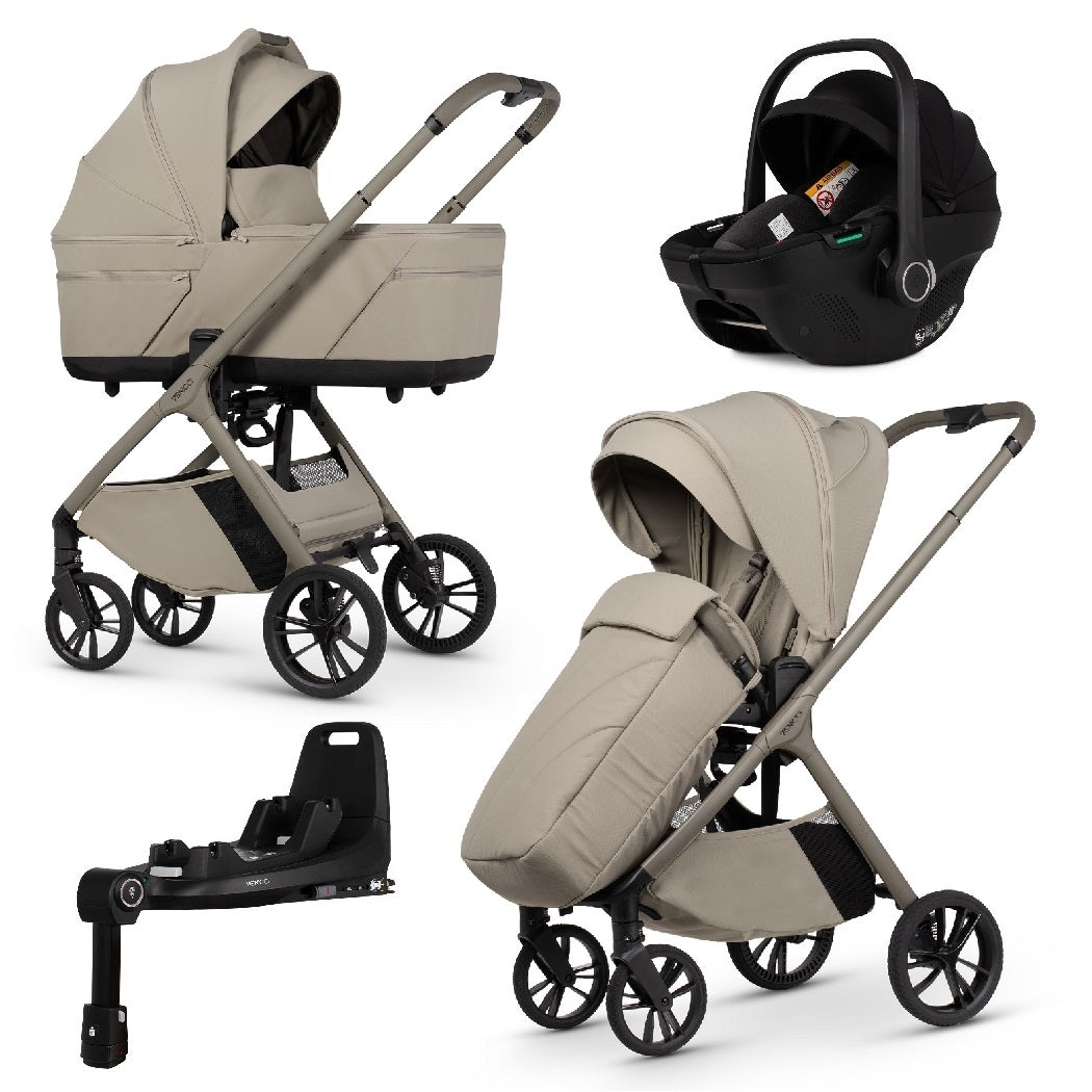 Venicci Tila - Latte - Ultimate Travel System with Tiago i-Size Car Seat & 360 ISOFIX Base