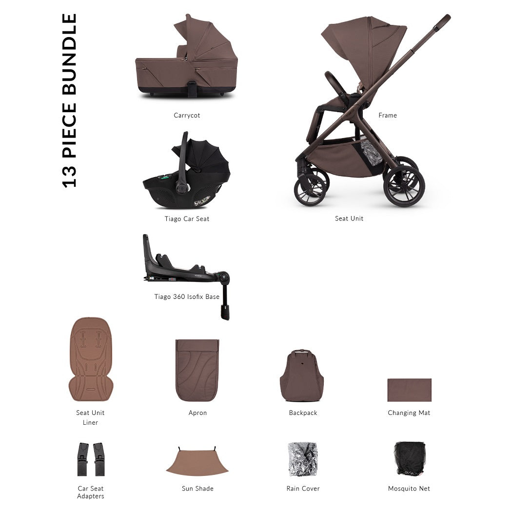 Venicci Tila Luxury Travel System - Noce - included items