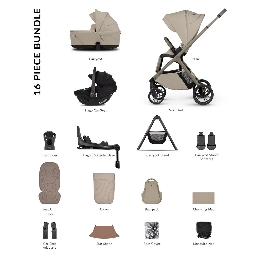 Venicci Tila Ultimate Travel System - Sabbia - included items