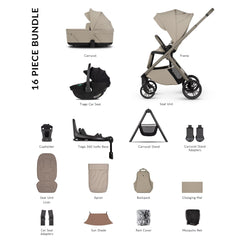 Venicci Tila Ultimate Travel System - Latte - included items