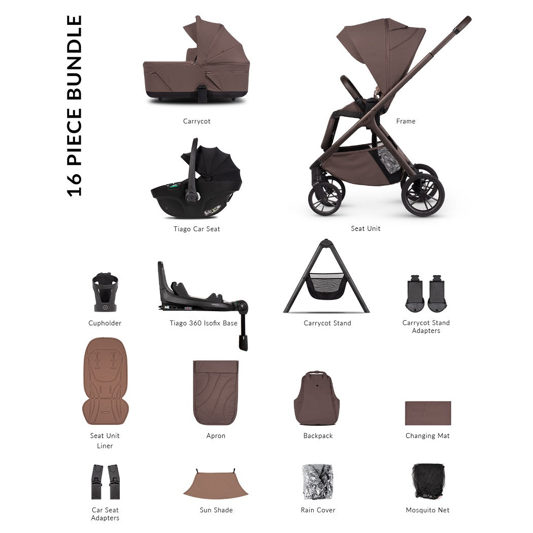Venicci Tila Ultimate Travel System - Noce - included items