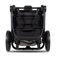 Venicci Tinum EDGE 3-in-1 Travel System with ISOFIX Base (Charcoal) - showing the pushchair folded (folds with seat unit attached)