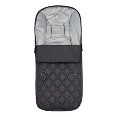 Venicci Tinum EDGE 3-in-1 Travel System with ISOFIX Base (Charcoal) - showing the included matching footmuff