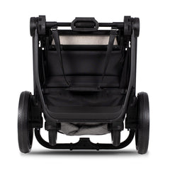 Venicci Tinum EDGE 3-in-1 Travel System with ISOFIX Base (Dust) - showing the pushchair folded (folds with seat unit attached)