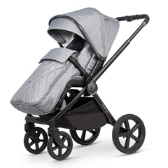 Venicci Upline Travel System 3-in-1 (Classic Grey) - showing the pushchair with the included footmuff