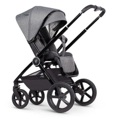 Venicci Upline Travel System 3-in-1 (Slate Grey) - showing the seat unit and chassis together as the pushchair in parent-facing mode