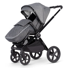 Venicci Upline Travel System 3-in-1 (Slate Grey) - showing the pushchair with the included footmuff