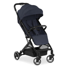 Hauck Travel N Care Stroller (Navy Blue) - showing the stroller`s bumper bar and shopping basket
