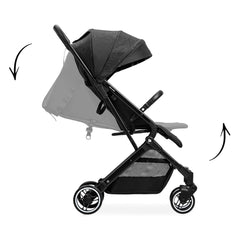 Hauck Travel N Care Set - Limited Edition (Disney 100 Black) -  side view, showing the stroller`s adjustable hood, leg rest and seat back