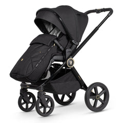 Venicci Upline 2 Pushchair - All Black - forward-facing with footmuff