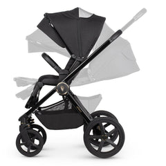 Venicci Upline 2 Pushchair - All Black - forward-facing, adjustable hood, back and leg rests