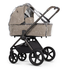 Venicci Upline 2 Pram - SE Powder - shown with raincover