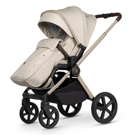 Venicci Upline 2 Pushchair - Stone Beige - forward-facing with footmuff