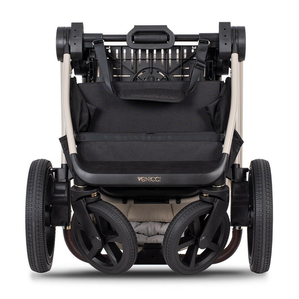 Venicci Upline 2 Pushchair - Stone Beige - folded