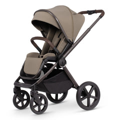 Venicci Upline Travel System (Special Edition - Powder) - showing the seat unit and chassis together as the pushchair in forward-facing mode