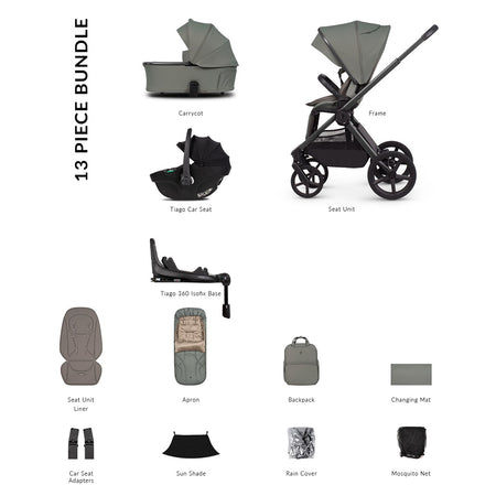 Venicci Upline 3 LUXURY Travel System - Aloe - included items