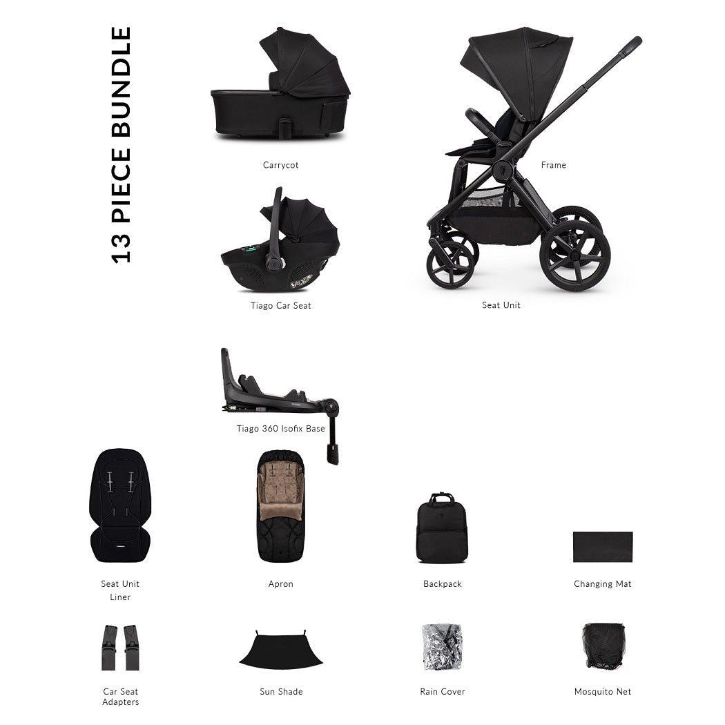 Venicci Upline 3 LUXURY Travel System - Onyx - included items