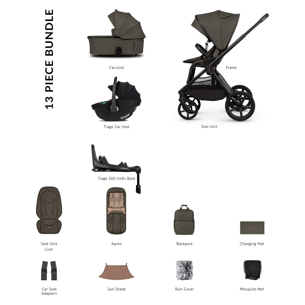 Venicci Upline 3 LUXURY Travel System - Truffle - included items