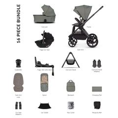 Venicci Upline 3 Ultimate Travel System - Aloe - included items