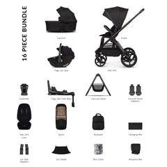 Venicci Upline 3 Ultimate Travel System - Onyx - included items
