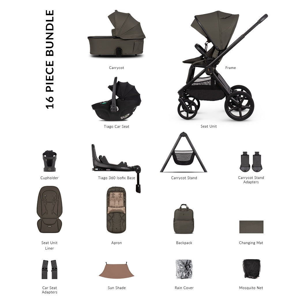 Venicci Upline 3 ULTIMATE Travel System - Truffle - included items
